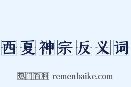 西夏神宗反义词是什么意思的图片